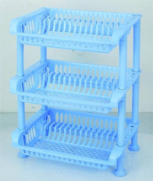 3 Layer Plastic Plate Rack, Kitchen  Bathroom Plastic Storage Shelf, Household Toiletry Holder Organizer, Multifunctional Trolley Cart, Floor Standing Plastic Storage Shelf, Corner Shelf Stackable Organizer