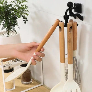 Little Man Claw Hook, Cabinet Wall Top Hook, 360° Rotatable Claw Hook, Dual Purpose Small Humanoid Hook, Traceless Shelf Sticky Hook, Kitchen Utensil Hanger Wall Hanger Hook, Multipurpose Self Adhesive Holder, Bathroom Kitchen Household Hanging Rack