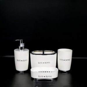 4Pcs Elegant Bathroom Set, High Quality Bath Accessories, Toothbrush Holder, Soap Dish And Lotion Dispenser