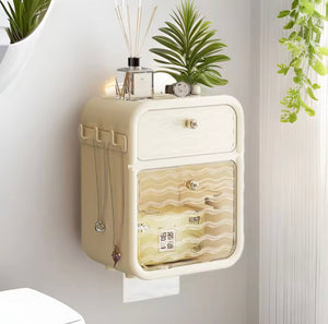 Wall Mounted Paper Napkin Dispenser, Bathroom Rack, Double Layer Plastic Sturdy Kitchen Drawer Box, Reusable Toilet Paper Storage Box