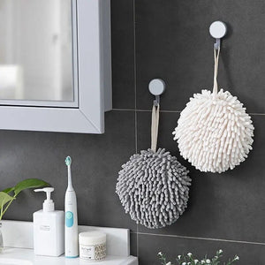 Microfiber Hand Ball Towel, Pompom Hand Towel, Hanging Hand Wipes, Kitchen Bathroom Hand Towel Ball with Hanging Loops, Quick Dry Soft Absorbent Fluffy Towel, Soft Absorbent Hand Drying Towel, Creative Hand Wipe Ball