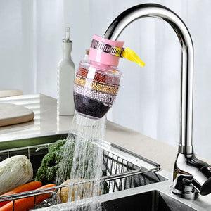 Water Purifier Tap, Water Filter Nozzle, Household Kitchen Home Carbon Faucet, Multi Layer Fine Faucet Filter, 6 Layer Faucet Filter, Universal Kitchen Faucet Water Tap Heads, Anti Spill Water Saving Water Filter for Kitchen Home Bathroom