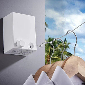 Telescopic Clothesline, Retractable Clothes Hanger Rope, Wall Mounted Drying Rope, Laundry Rope Hanger, Creative Outdoor Indoor Retractable Clothesline Rope, Stainless String Clothesline Rope, Heavy Duty Washing Line for Drying Clothes