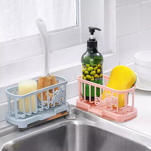 Flower Drain Rack, Kitchen Bathroom Sink Organizer, Caddy Cloths Rack Sponge Holder, Drain Rack Sponge Storage Holder, Useful Sink Soap Rack, Tray Dish Sink Drainer Organizers For Bathroom Kitchen
