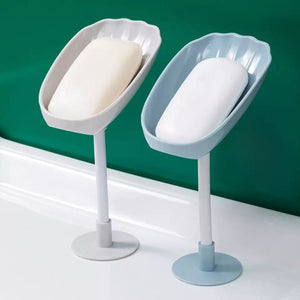Wall Mounted Sea Shell Soap Holder, Drain Rack Soap Box, Perforated Free Standing Suction Cup, Creative Soap Dish Holder, Self Adhesive Drain Soap Rack, Easy Cleaning Soap Box For Bathroom