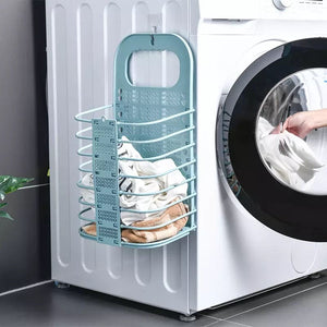 Foldable Laundry Basket, Wall Mounted M Breathable Dirty Clothes Storage Basket, Hanging Bathroom Clothes Laundry Organizer