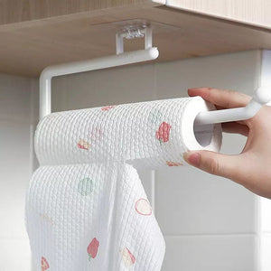 Cabinet Tissue Holder, Wall Mounted Towel Hanger Rack Bar, Cabinet Rag Storage Organizer, Wall Mounted Adjustable Towel Hanger for Kitchen Bathroom, Cabinet Paper Sucker Holder, Napkin Towel Rack Shelf Hook