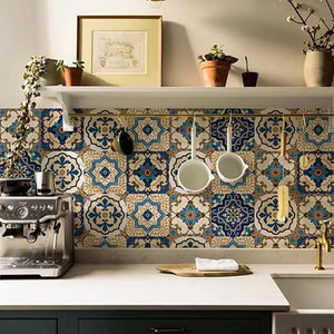 Vintage Printed Wallpaper, Self Adhesive Mediterranean Wallpaper, Bathroom Kitchen Cabinets Desktop Stickers, Groovy Peel & Stick Wallpaper, Removable Self Adhesive Wall Decor