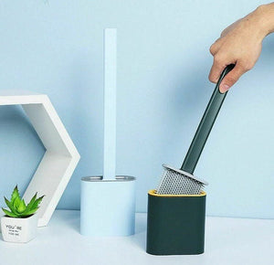 Silicone Toilet Brush With Holder Set, Flexible Toilet Cleaning Brush, Flexible Toilet Cleaning Bowl Brush Head With Silicone Bristles