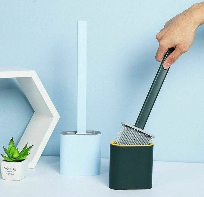 Silicone Toilet Brush With Holder Set, Flexible Toilet Cleaning Brush, Flexible Toilet Cleaning Bowl Brush Head With Silicone Bristles