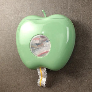 Apple Cling Flim Storage Organizer, Plastic Wrap Storage Box, Kitchen Bathroom Disposable Organizer, Transparent Disposable Plastic Bags Organizer, Elastic Fresh Keeping Bag Storage Container, Multifunctional Plastic Wall-mounted Kitchen Storage Box