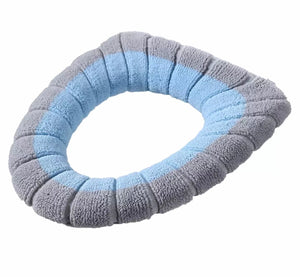 Warm Toilet Seat Cover Mat, Toilet Seat Lid Cover, Bathroom Toilet Pad Cushion With Handle, Stretchable Toilet Seat Cushioned Cloth, Thicker Soft Washable Toilet Warmer