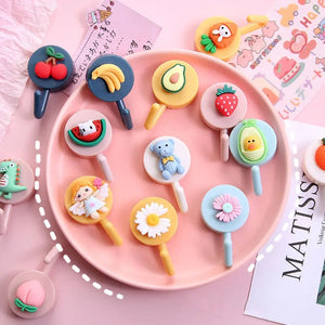 Set Of 10 Cute Cartoon Wall Hook, Cute Wall Hooks Key Holder, Cartoon Fruits Shape Hook For Kids Room Home Decor, Coat Towel Hanging Plastic Mask Holder, Kitchen Bathroom Organizer Wall Decor, Home Accessories