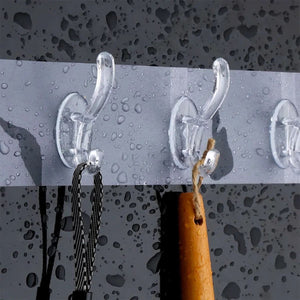 6 Hooks Hanging Sticker, Kitchen Storage Tools, Bathroom Hanger Storage Holder, Non-marking Strong Sticking Hanger