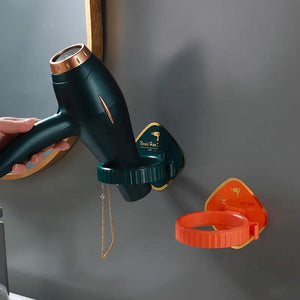 Wall Hair Dryer Stand, Bathroom Hair Dryer Storage Rack, Punch-Free Toilet Multifunctional Holder, Bathroom Storage Shelf Stand, Hair Dryer Holder Organizer