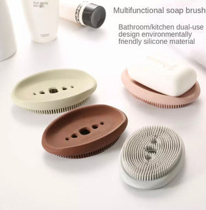 Double Sided Flexible Soap Holder, Flexible Multifunctional Bathroom Kitchen Soap Dish, Cleaning Brush Soap Storage Box